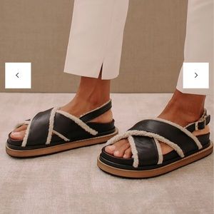 Alohas Marshmallow Sandals in Black Leather